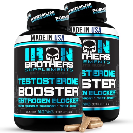 [BRSWGAI3OV7WADTG] Iron Brothers Men’s Testosterone Support Supplement – I3C (Indole-3-Carbinol), Tribulus Terrestris & Grape Seed Extract – Metabolic & Performance Support Formula – 120 Vegan Capsules – 60 Day Supply