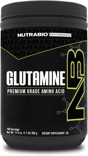 [BRSWIYL2OAFWMGY7] NutraBio Pure L-Glutamine Powder, 100 Servings L-Glutamine Supplement, Amino Acid, Pure Grade, Glutamina, Absolutamente no Additives, Fillers o Excipientes, Muscle Recovery Supplement - (500 Grams)