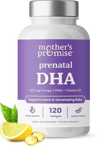 [BRSROGDRPN6A2YIY] Prenatal DHA for Women 600mg + 400 IU Vitamin D3 | 120 Softgels | Supports Brain Health | Triglyceride Omega 3 Fish Oil DHA Prenatal Vitamins for Pregnancy & Nursing | 300mg per Capsule