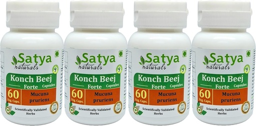 [BRSRA2Q7OAIQEF3K] Konch Beej Forte Capsules 500 mg. 60 Veg. Capsule Konch Beej (Mucuna Puriens) extreuen Capsules per a Men i dones Ayruveric Herbal suplementari/Remedes, 10: 1Perte (4 amples de 60 Capsule)