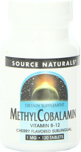 [BRSWIYYOOQNWYEY7] Source Naturals Methylcobalamin 1mg Vitamin B-12 Natural Cherry Flavored - 120 Lozenges (Pack of 2)