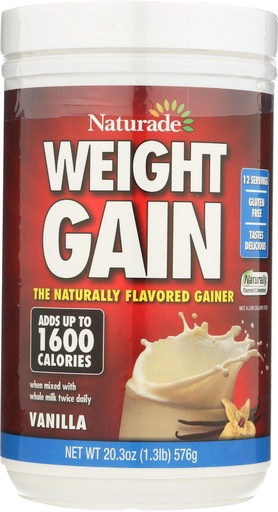 [BRSWIZAIDIOBO2IV] NATURADE Sugar Free Weight Gain Powder, 20.3 OZ