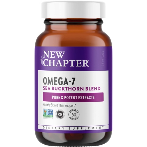 [BRSWKGAIAIPRYFL4] New Chapter Supercritical Omega 7 with Sea Buckthorn + Plant Sourced Fatty Acids + Omega 7 + Non-GMO Ingredients - 60 Vegetarian Capsule