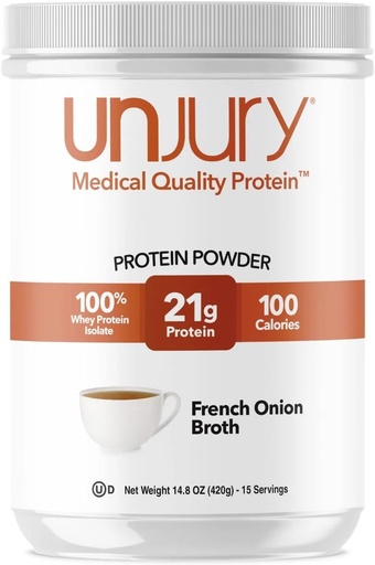 [BRSRAYD4BEORQA3F] Unjury Whey Protein Powder | French Onion High Protein Soup | 21g 100% Whey Isolate Protein Powder | Low Carb and Lactose Free | Gluten Free | Certified Kosher | 15 Servings