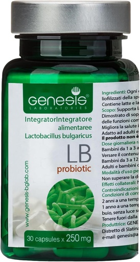 [BRSWIG3QAB5RQ2IV] Probiotic Lactobacillus Supplement 30 Capsules with Lactobacillus Bulgaricus 250 mg Probiotic Digestive Immune Support Gut Health Probiotics for Digestive Health Anti Bloating
