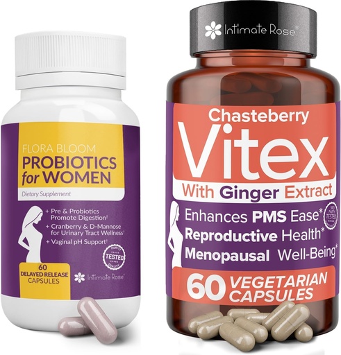 [BRSRAYAQOUPAOAD6] Intimate Rose Save 10% on Vaginal Probiotics for Women - 60 Counts & Vitex Chasteberry Supplement for Women - 60 Capsules