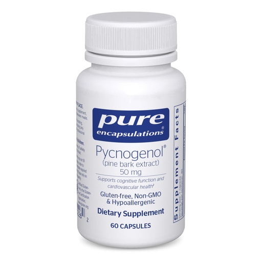 [BRSWIY36BAFRO336] Pure Encapsulations Pycnogenol (Pine Bark Extract) 50 mg | Hypoallergenic Supplement to Support Cognitive Function and Cardiovascular Health | 60 Capsules