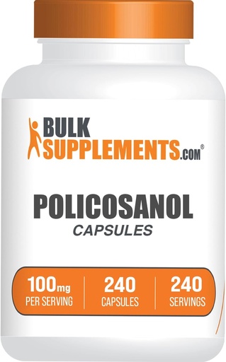 [BRSRAFAECR6QOGTG] BulkSuplements.com Pocosanol Capsules - dari Sugar Cane, Policosanol 100mg - Gluten Bebas, 1 Capsule per Serving, 240 Capsules (Paket 1)