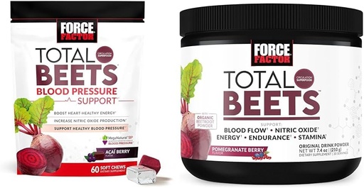 [BRSROAIKC4HWO3DA] Force Factor Total Beets Blood Pressure Support는 Beet Powder & Total Beets 음료 혼합 Superfood Powder와 Nitrates를 사용하여 Circulation을 지원합니다.