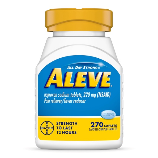 [BRSW22YRA4IAIFL6] Aleve Pain Reliever & Fever Reducer Naproxen Sodium Caplets, Body Pain Relief, 270 Count
