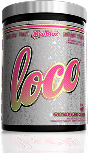 [BRSWYHATPMBWYFIV] MyoBlox LOCO® Pre-Workout Nitric Oxide Booster | Supports Muscle Pumps & Enhanced Vascularity | for Energy, Focus & Intensity | 400mg of Natural Caffeine per Scoop (Watermelon Candy)