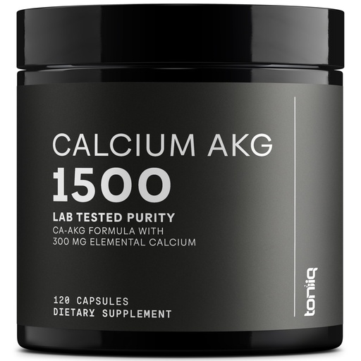 [BRSROZAQBV7R623V] Toniiq 1500mg Ultra High Purity Ca AKG Supplement - 99%+ Highly Purified and Bioavailable Calcium Alpha-Ketoglutarate - Calcium AKG Longevity Supplement - 120 Ca-AKG Vegetarian Capsules