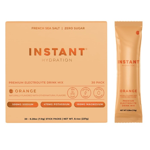 [BRSRAFQECMBBQ3TZ] Instant Hydration Electrolytes Powder Packets - Citrus Orange Drink Mix - Zero Sugar - Keto, Vegan, Gluten-Free, Non-GMO - Boost Recovery, Brain Health, Muscle & Tissue Support- 30 Sticks