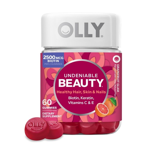 [BRSWKZQOOAPB6YDY] Olly, Gummy Undeniable Beauty Grapefruit Glam, 60 Count