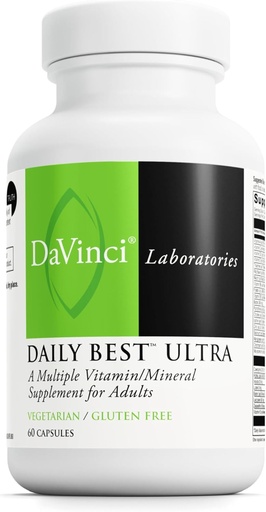 [BRSWYAIKAUFQ4E3F] DAVINCI Labs Daily Best Ultra - Diétás kiegészítés a szív- és érrendszeri egészség, zsíranyagcsere és csontegészség támogatásához * - B vitaminokkal, ásványokkal, kolinnal, CoQ10, Boron, Lycopene - 60 vegetáriánus kapszula