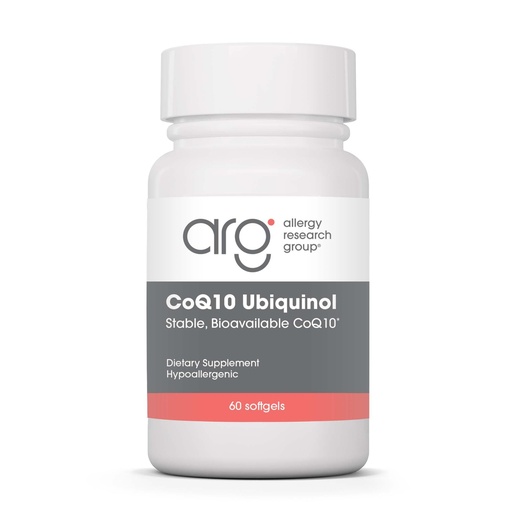 [BRSWIYIPAQMQCELU] Allergy Research Group CoQ10 Ubiquinol - Delivers 100 mg CoQ10 - Supports Cellular Energy Production, Antioxidant Activity & Heart Wellness - 60 Servings - 60 Vegetarian Capsules