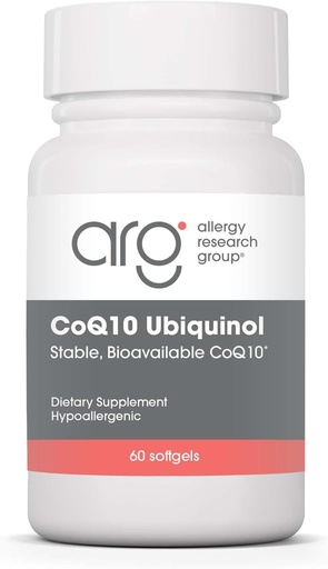 [BRSWIYIPAQMQCELU] Grupo de Investigación de Alergia CoQH-CF Ubiquinol 100mg Suplemento - CoQ10 no oxidado, apoya la salud cardiovascular, soporte del sistema inmunológico, estable, biodisponible, Softgels - 60 Cuenta
