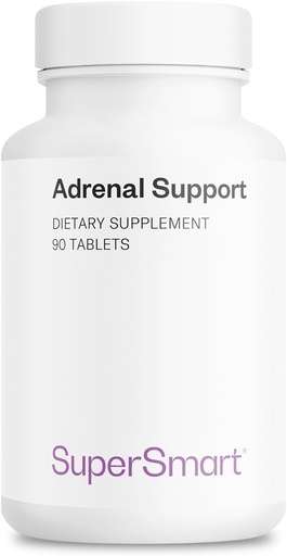 [BRSWIHQZBEBQGELO] Supersmart - Soporte Adrenal (Fórmula Avanzada) - con Rhodiola Rosea, Santo Basil Tulsi, Magnesio - Suplemento de hierbas adaptógenas No GMO &amp; Gluten Gratis - 90 Tablets