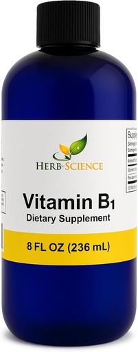 [BRSWYZIKOQBQAYD7] Væskevitamin B1 Drops - Daglig Thiamin Supplement for å støtte Digestion, Nervesystem, hjertehelse, Stress Relief, Natural Energy Booster - 500% DV, 288 Serveringer per flaske - 8 fl oz