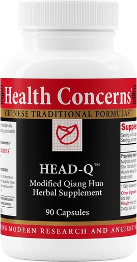 [BRSW2FL4A4FWC2T7] Hälsokonserner huvud-Q - Herbal Supplement för spänning och Sinus Headache Support - Qiang Huo Kinesiska Herbal Formel med Magnolia, Chaste Tree, gurkmeja - Cirkulationsstöd - 90 kapslar