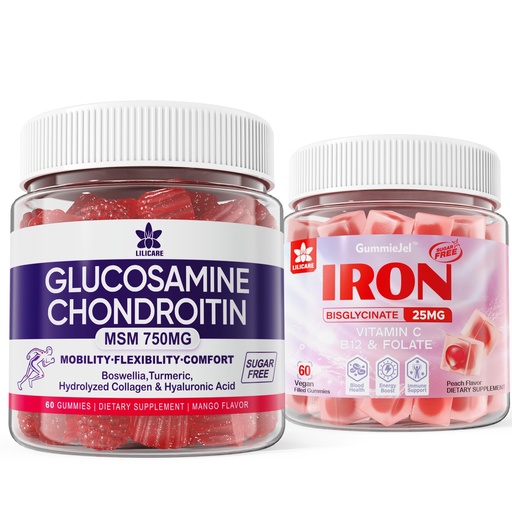 [BRSRAYYYB4CGCD3K] LILICARE Glucosamine Chondroitin Gummies + Iron Supplement for Women
