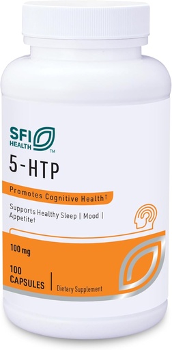 [BRSWKZIGA4ABY2LY] Glyre Labs SFI Health 5-HTP 100 mg - Hipoalergizuojantis 5-HTP iš Griffonia sėklų ekstrakto - Hidroksitriptofano serotonino palaikymo priedas skatinant nuodus (100 kapsulių)