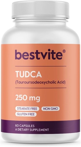 [BRSROYI2OUMRQYL3] BESTVITE TUDCA 250mg (60 kapsler) (Tauroursodeoksylsyre) - Ingen stearates - Glutenfri - Ikke GMO
