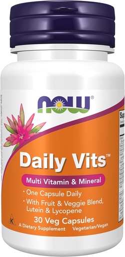 [BRSWGGIRC4FAG335] الآن ملحقات الأغذية، اليومية VitsTMwith Fruit " Veggie Blend, Lutein and Lycopene, 30 Veg Capsules