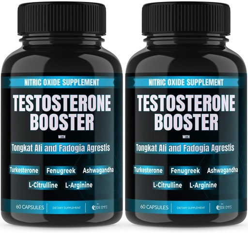 [BRSRO233BEDWK2D4] Dr. Emy's (2 Pack Testosterone Booster-Tongkat Ali Fadogia Agrestis Nitric Oxide Ashwagandha papildinājums vīriešiem ar L Arginine Citrulline Grieķu - Turkesterone Pre Workout sūknis (120 kapsulas)
