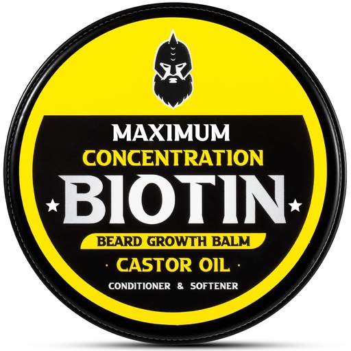 [BRSRAHADA4FBAGTP] Beard Balm, Maximum Concentration BIOTIN, with Castor Oil and Argan & Jojoba Oils, Promotes Beard Growth, Styles, Strengthens & Softens Beards & Mustaches, 2 Ounce，Sandalwood