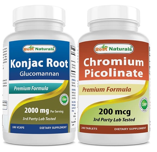 [BRSRMBICAV5BA3L7] Best Naturals Konjac Glucomannan Root 2000 mg & Chromium Picolinate 200 mcg
