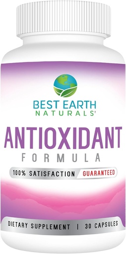 [BRSWGAQQOYGRYD3K] Best Earth Naturals Antioxidant Supplement with Pomegranate, Mangosteen, Goji Berry Capsules for Immune Support - 30 Day Supply