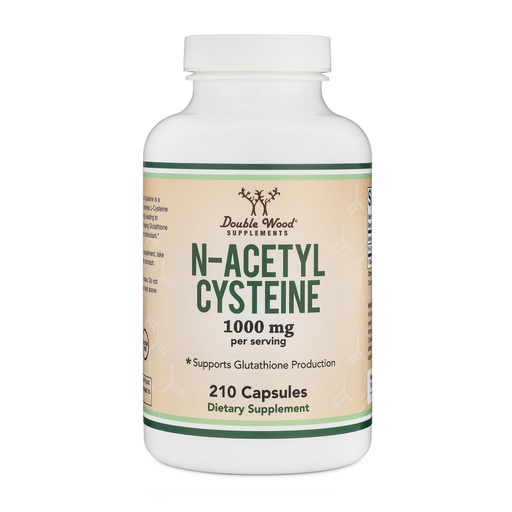 [BRSRMGL6OB4BE33Z] NAC Supplement (N-Acetyl Cysteine) - 99%+ Purity Tested - (1,000mg Per Serving 500mg Per Cap, 210 Capsules) (Third Party Tested) with Odor Masking Technology to Boost Glutathione Levels by Double Wood