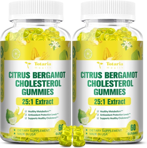 [BRSRAGQKCR7QG2D4] (2 팩) 설탕 무료 Citrus Bergamot Gummies 건강한 콜레스테롤 - Immune 지원 건강한 노화 방지 설탕 자유로운 Vegan Pectin를 위한 이탈리아 Bergamot 보충교재에서 모든 자연적인 보충교재 25:1 추출물