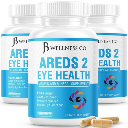 [BRSRAZLQCQDQEAAY] JB Wellness AREDS 2 Eye Vitamin & Mineral Supplement, Contains Lutein, Vitamin C, Zeaxanthin, Zinc & Vitamin Enhance Vision Supplement - 180 Count