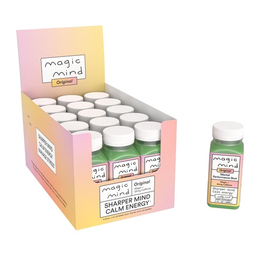 [BRSRMCD2A4IQG2D2] Magic Mind Energy And Focus Drink Shots - Stress Relieving, No Jitters, Ashwagandha, Vitamin B12, Vitamin C, Matcha Green Tea, Functional Mushrooms - 2 FL Oz (15 Pack)