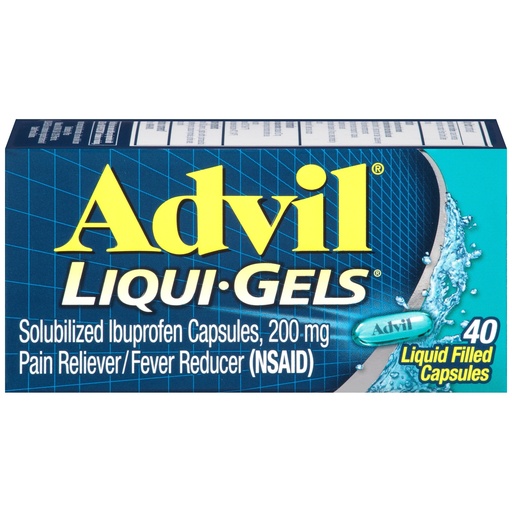 [BRSWIYQYDIDWAE3C] Advil Liqui-Gels Pain Reliever And Fever Reducer, Pain Medicine For Adults With Ibuprofen 200mg For Headache, Backache, Menstrual Pain And Joint Pain Relief - 40 Liquid Filled Capsules