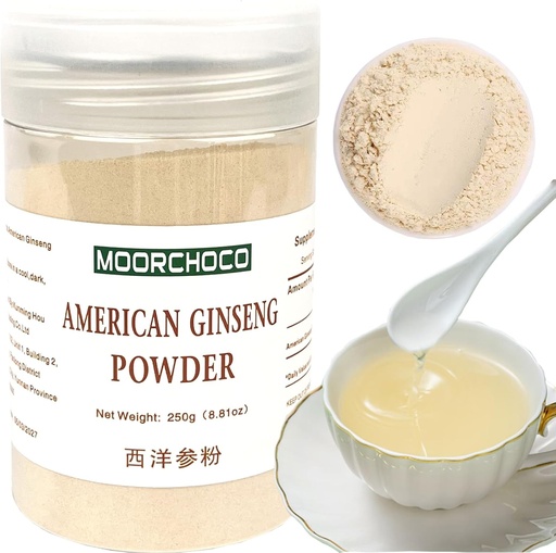 [BRSROCQZA55G2DLZ] 西洋参粉 - 8.81 oz Ginseng Powder Wisconsin Ginseng Root Powder - Non-GMO, Gluten Free Powdered - Use American Ginseng Herbal Supplement for Smoothies, Baking, Tea