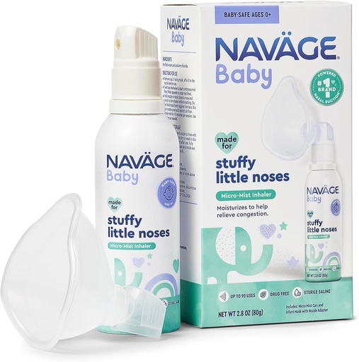 [BRSRAGAEDMBWC3YV] Nadó a la micro-Mista Saline Inhaler - Saline Nasal Ruixit per Congestió - Baby Nastrician Nasal Ruixit w/Mata & Calla, continua la boira (2.8 oz)
