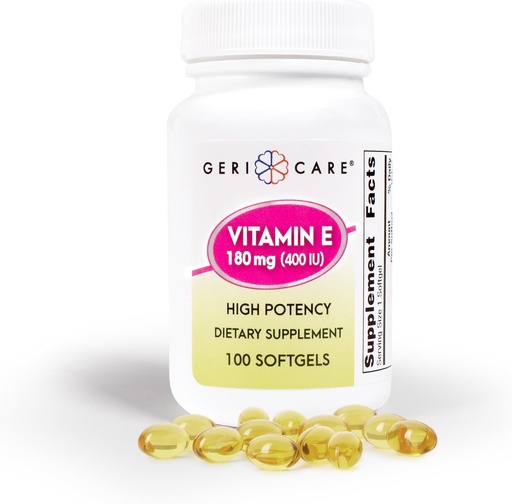 [BRSRMCADCNYR4D3P] GeriCare High-Potency Vitamine E-capsules 400 IE voor Skin & Immuun Support, 180mg 
