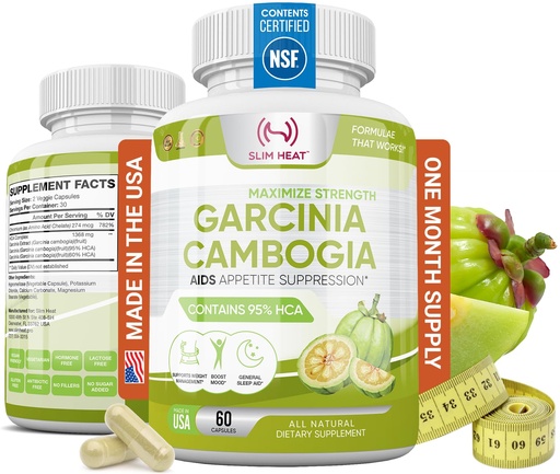 [BRSWGBQHAAOROAY6] 100% Pure Garcinia Cambogia Extract with 95% HCA - Manage Food Cravings - Best Carb Blocker for Women & Men - Max Strength Garcinia Cambogia Raw Diet Pills Made in USA - 60 Veggie Capsules