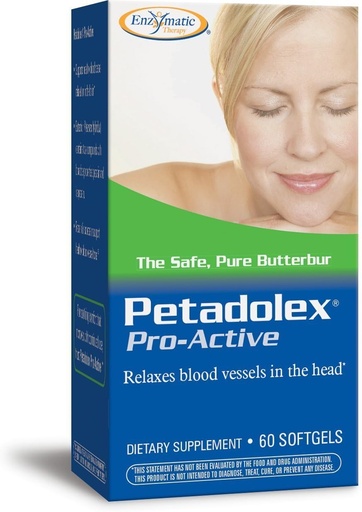 [BRSWIY32BQMBODT2] Nature's Way Petadolex Pro-Active, Blood Vessel Health and Relaxation in the Brain with Patented Butterbur*, 60 Softgels