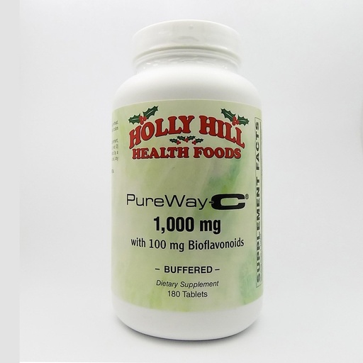 [BRSWKYQ4OJ4QKA32] Holly Hill Health Foods, PureWay-C 1000 MG with 100 MG Bioflavonoids, Buffered, 180 Tablets