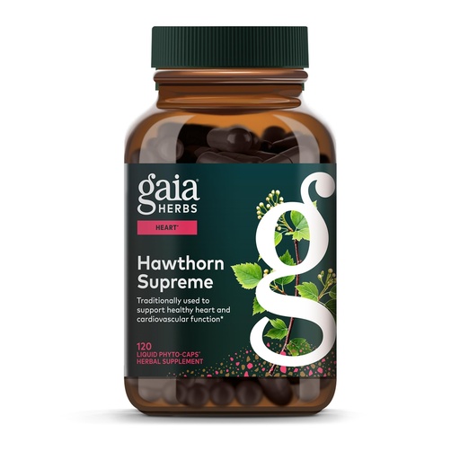 [BRSWGCYFB55Q2ELV] Gaia Herbs Hawthorn Supreme - Hawthorn Berry Supplement - with Herbs Traditionally Used to Support Heart Health* - 120 Vegan Liquid Phyto-Caps (120 Servings)