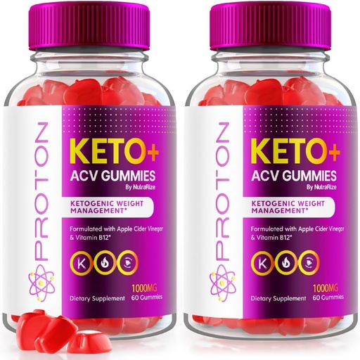 [BRSROBAFAUARGYLA] NutraRize (Pack of 2 Proton Keto+ ACV Gummies Advanced Weight Health 1000 MG, Maximum Strength Supplement, Proton Keto Gummy, Gomitas Reviews (120 Gummies)