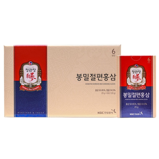 [BRSROBAHPIDW23DG] JUNG Kwan Jang Honeyed Korean Red Ginseng Slices, Boost Natural Energy, Performance and Immunity - 6 Pack