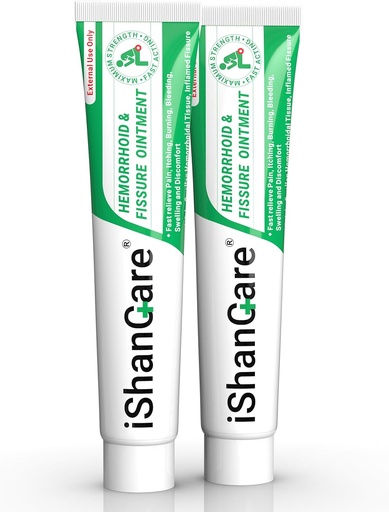 [BRSROAA7OQPBGDYV] ishancare Hemorrhoid Cream, Hemorrhoid & Fissure Treatment Ointment Extra Strength, Relief Anal Pain, Itching, Bleeding, Swelling, Discomfort, Natural Herbs Fast Acting Ingredients, Contains Vitamin E