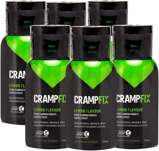 [BRSW2AYLCUGWMEI3] Sports Shot, Prevents and Relieves Muscle Cramps, Leg, Calf, Hamstring Cramps, 6 Pack of Multi Serve Squeeze Bottles All Natural Lemon