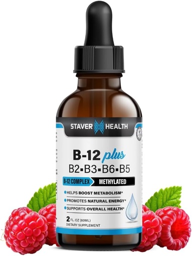 [BRSROZQYBN6BE3TO] B12 Plus Liquid Vitamin B Complex Supplement - B Complex Vitamin Supplement - 2 Month Supply - Energy Support Supplement - Vegan - Non-GMO - Gluten Free - 2 Fl Oz
