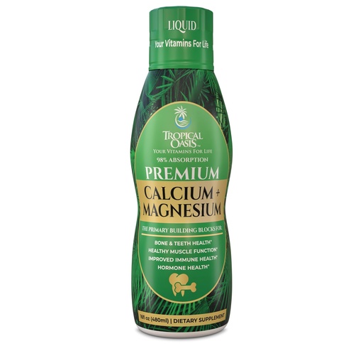 [BRSWKH32OYCQYHL5] Premium Liquid Calcium Magnesium Supplement | Promotes Strong Bones & Healthy Teeth | Natural Liquid Vitamin w/Calcium, Magnesium Citrate, Boron & Vitamin D3 | 98% Max Absorption | 16oz, 32 Serv